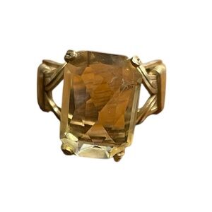 Handcrafted Gold and Citrine Cocktail Ring